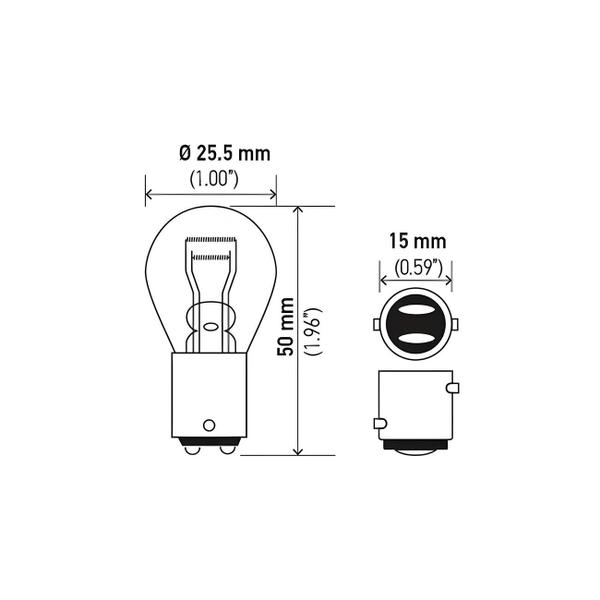 Imagem de Lâmpada Incandescente Miniatura Hella BAY15d 7537 24V/5W Para Reposição