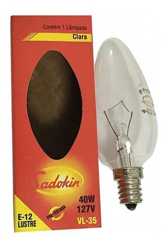 Imagem de Lâmpada Incandescente Vela Clara 40w 127v E12 Branco quente