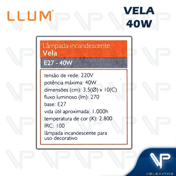 Imagem de Lâmpada incandescente vela leitosa 40w 220v 2800k(branco quente)e27 dimerizavél kit10