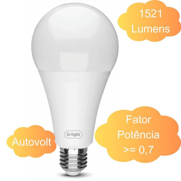 Imagem de Lâmpada Led 20w 3000K 1521 Lumens Angulo 150 Graus Autovolt E27 IP20 IRC 80 Vida Útil Extensa