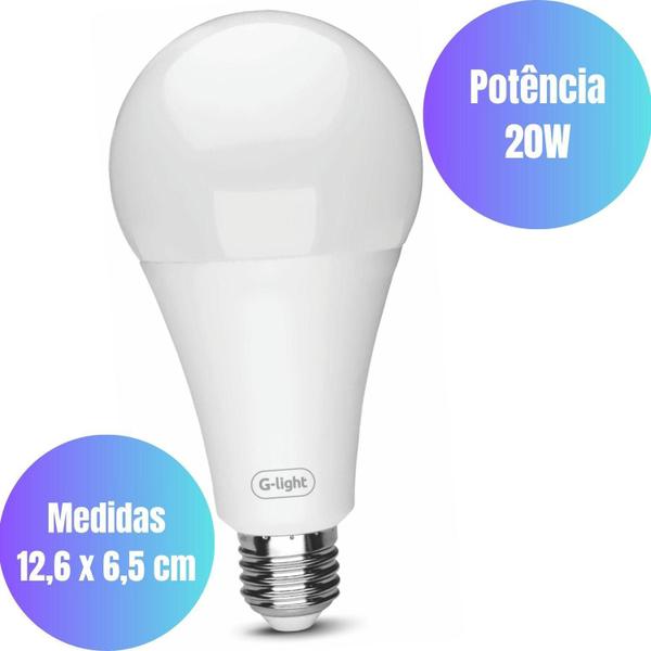 Imagem de Lampada Led 20W Branco Quente 3000K Luz Amarela Alta