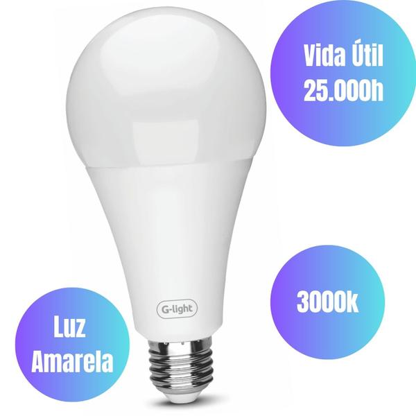 Lampada Led 3000K Branco Quente 20w Econômica Autovolt E27 P/ Sacada Sala Escritorio Banheiro Cozinha Quarto Varanda - G-Light Imagem de Lampada Led 3000K Branco Quente 20w Econômica Autovolt E27 P/ Sacada Sala Escritorio Banheiro Cozinha Quarto Varanda