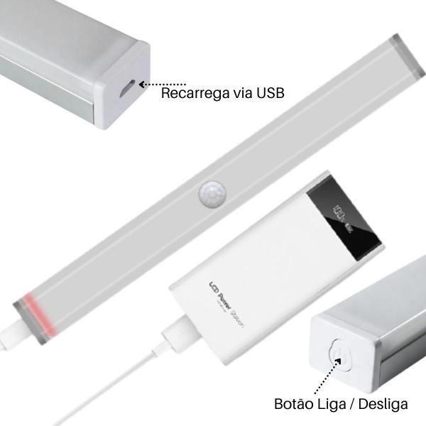 Imagem de Lâmpada Led 5W Barra 50Cm Usb Sensor Presença Luz Branco