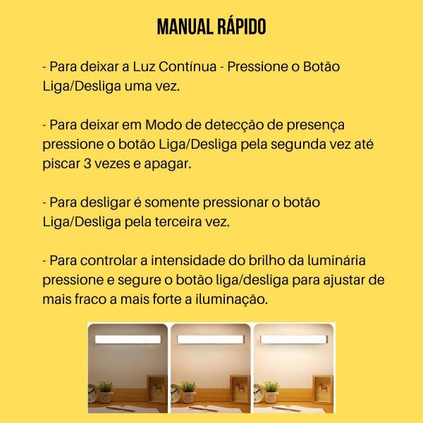 Imagem de Lâmpada Led 5W Barra 50Cm Usb Sensor Presença Luz Branco