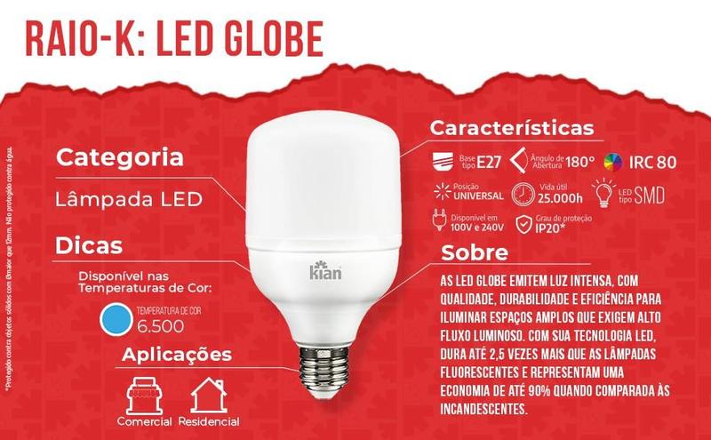 Imagem de Lâmpada Led 9w, 12w e 15w Bivolt Branco Frio 6500k Kit C/ 3, 5 e 10 Unidades