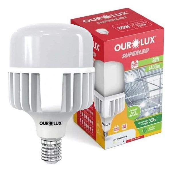 Imagem de Lâmpada Led Alta Potência Bivolt 80 Watts E27 Branco Frio 6500k - OUROLUX