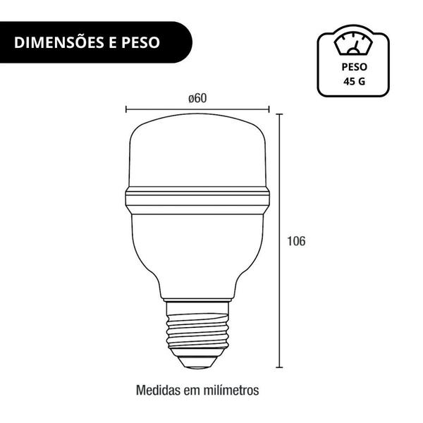 Imagem de Lampada led alta potencia e-27 bivolt 6500k blumenau t-shape potencia:20w