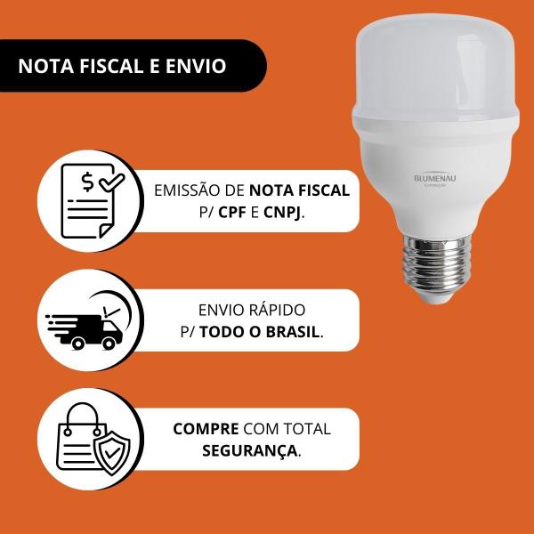 Imagem de Lampada led alta potencia e-27 bivolt 6500k blumenau t-shape potencia:20w