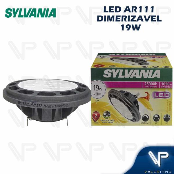 Imagem de Lampada led ar111 19w 12v 25g 3000k(branco quente)g53 dimerizável