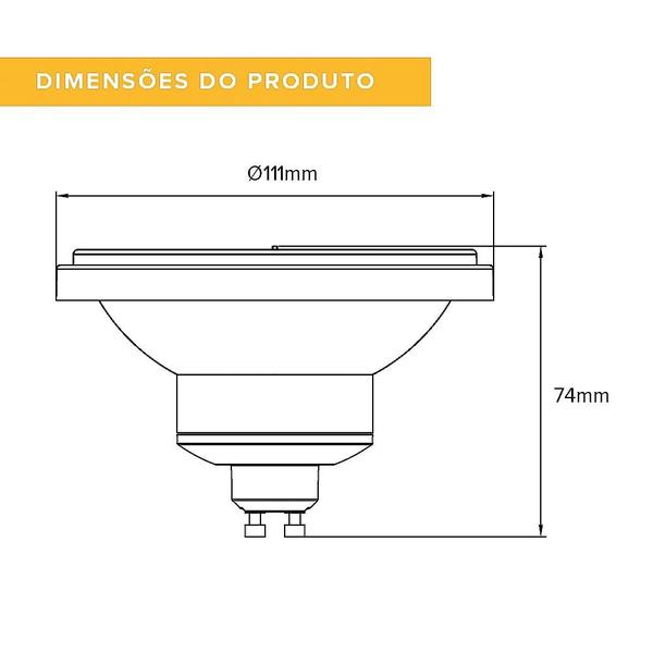 Imagem de Lâmpada Led Ar111 24 Dimmer 12w Bivolt 27v 2700k Brilia