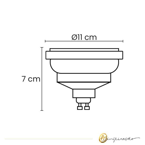 Imagem de Lâmpada Led Ar111 2700K Luz Quente Gu10 Dimerizável 12W 220V