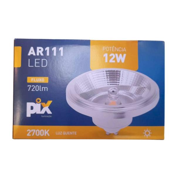 Imagem de Lâmpada Led AR111 GU10 12W 2700K 24 Graus Bivolt Pix