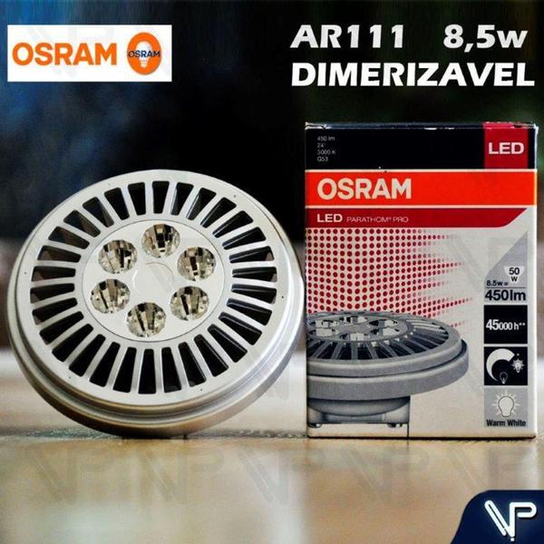 Imagem de Lampada led ar111 osram 8,5w 12v 24g 3000k (branco quente)g53 dimerizável parathom pro advanced