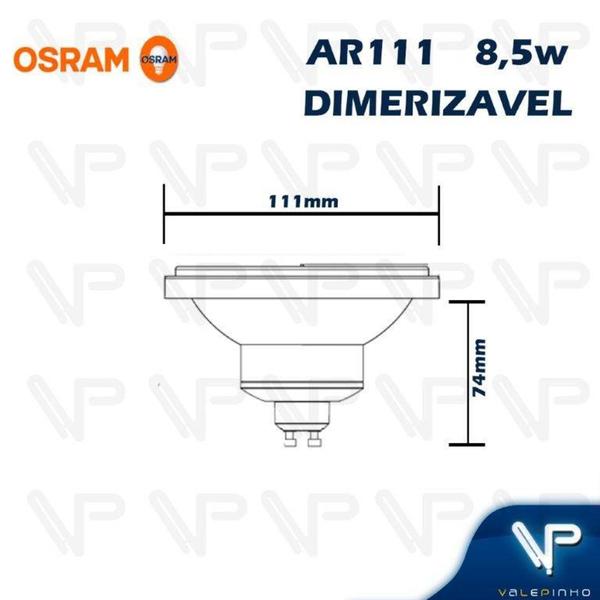 Imagem de Lampada led ar111 osram 8,5w 12v 24g 3000k (branco quente)g53 dimerizável parathom pro advanced