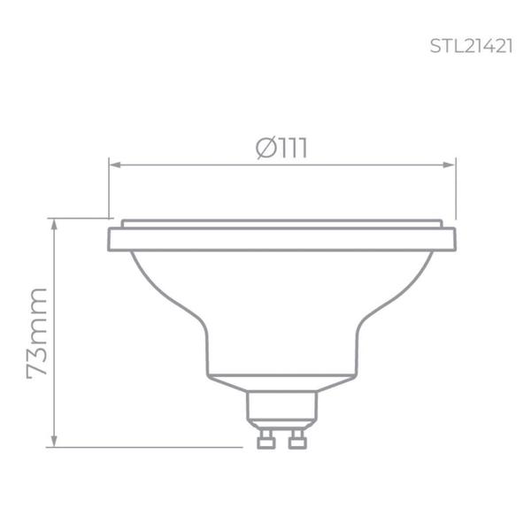 Imagem de Lâmpada Led Ar111 Pro 11W 6 Gu10 Branco Quente 2700K STL21421/27 Stella