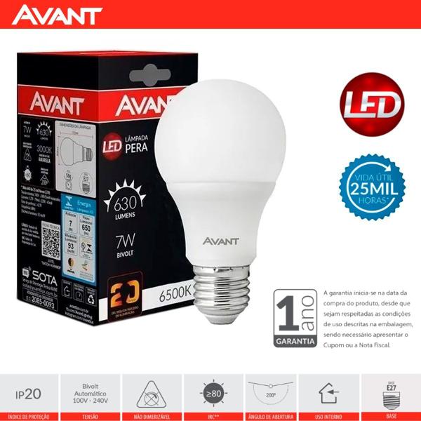 Imagem de Lampada Led Avant 7w Pera 6500k Branco Frio Bivolt