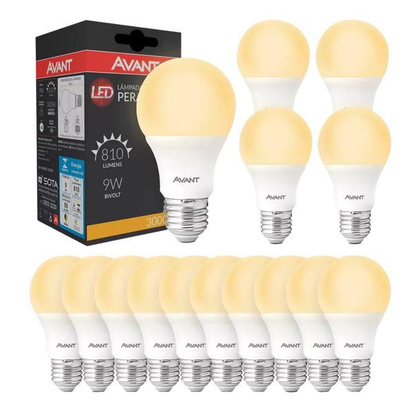 Lâmpada Led Avant 9W 3000k E27 Bivolt 20 Unidades Imagem de Lâmpada Led Avant 9W 3000k E27 Bivolt 20 Unidades