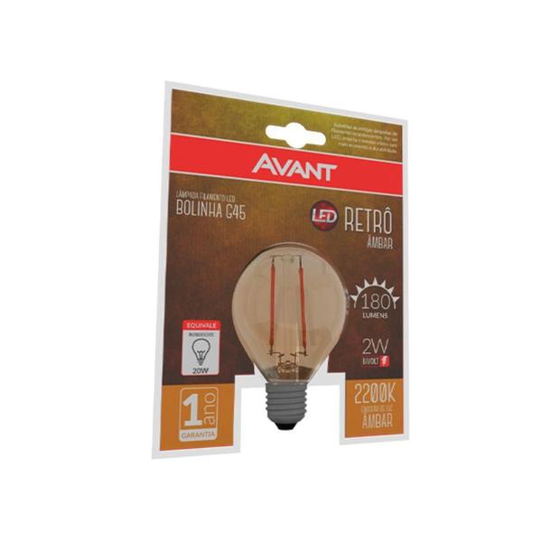 Imagem de Lâmpada Led Avant Retro Ambar G45 2W 2200K E-27 Bivolt