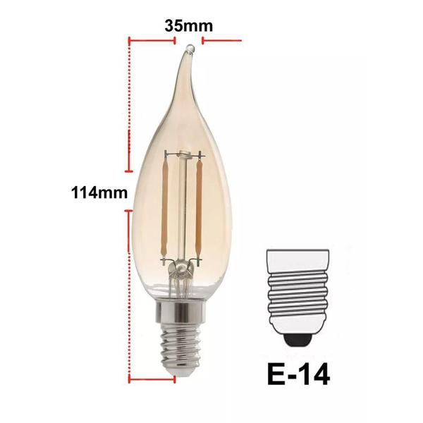 Imagem de Lâmpada Led Avant Retro Vela Chama 2W 2200k E-14 220v