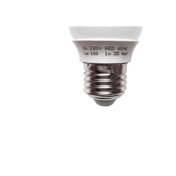 Lampada Led Bolinha Ecolume E27 2W X 220V Vermelha 27174 Imagem de Lampada Led Bolinha Ecolume E27 2W X 220V Vermelha 27174
