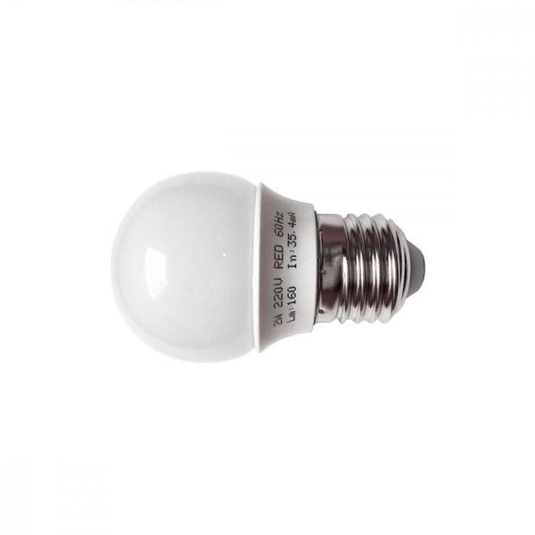 Lampada Led Bolinha Ecolume E27 2W X 220V Vermelha 27174 Imagem de Lampada Led Bolinha Ecolume E27 2W X 220V Vermelha 27174