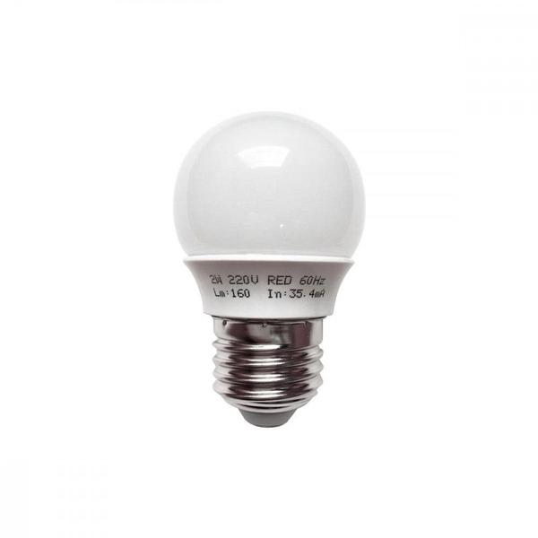 Lampada Led Bolinha Ecolume E27 2W X 220V Vermelha 27174 Imagem de Lampada Led Bolinha Ecolume E27 2W X 220V Vermelha 27174