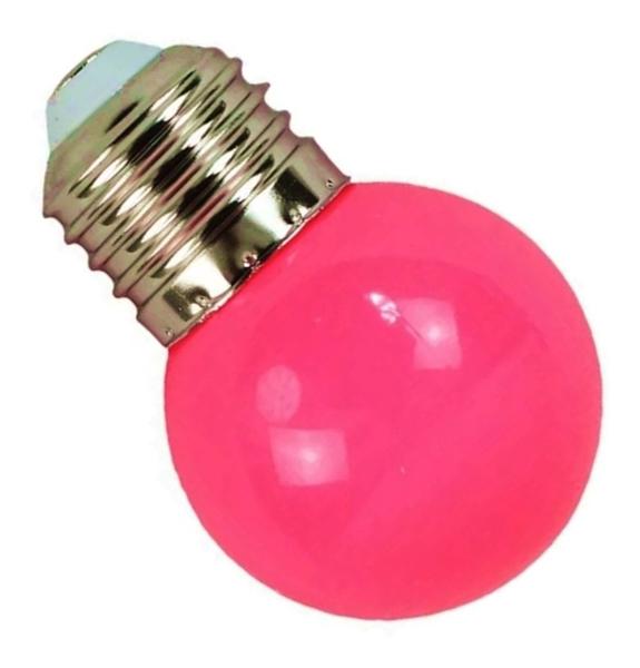 Lâmpada Led Bolinha G45 1w 127v E27 Rosa Lustre - KIAN Imagem de Lâmpada Led Bolinha G45 1w 127v E27 Rosa Lustre