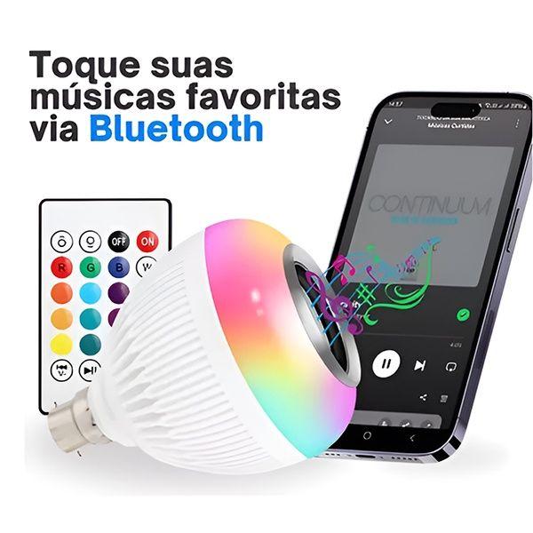 Lâmpada LED Bulb Musical RGB Bivolt com Bluetooth e Controle de Luz e Som - Lehmox Imagem de Lâmpada LED Bulb Musical RGB Bivolt com Bluetooth e Controle de Luz e Som