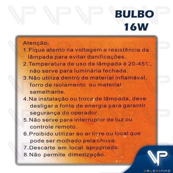 Imagem de Lâmpada led bulbo 16w 6500k(branco frio)e27 bivolt