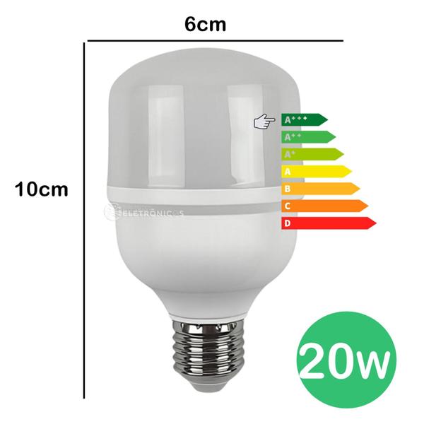 Imagem de Lâmpada LED Bulbo 20W 1600 Lumens E27 4000K Alta Potência e Eficiência para Seu Ambiente EB7210