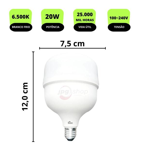 Imagem de Lâmpada Led Bulbo 20w Branca Fria 6.500k E27 Inmetro Bivolt