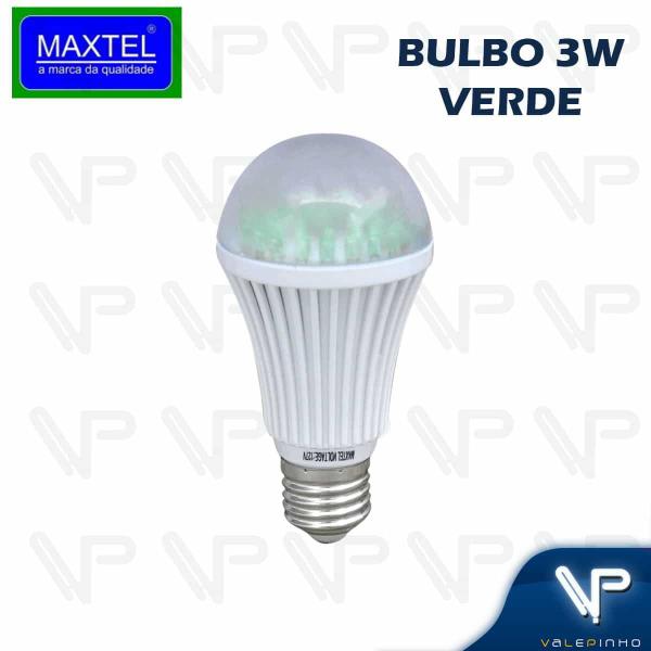 Imagem de Lâmpada led bulbo 3w 127v verde e27 