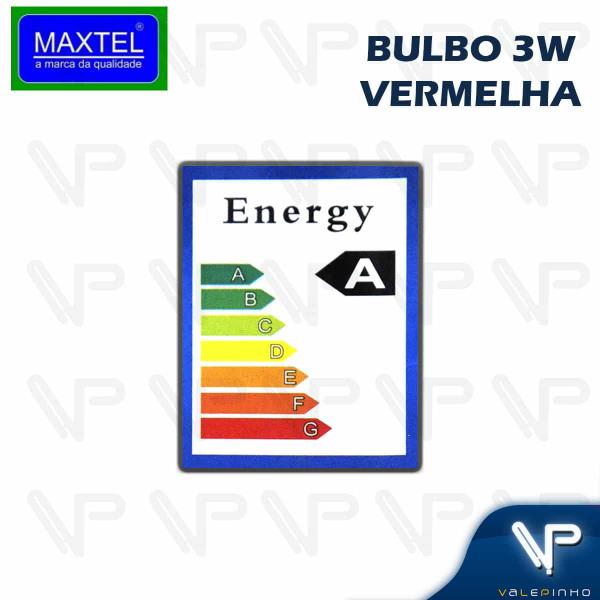 Imagem de Lâmpada led bulbo 3w 127v vermelho e27 kit12