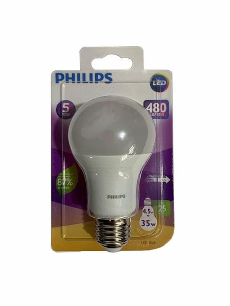 Imagem de Lâmpada Led Bulbo 4,5W Quente Bivolt E27 A60 480lm  Philips