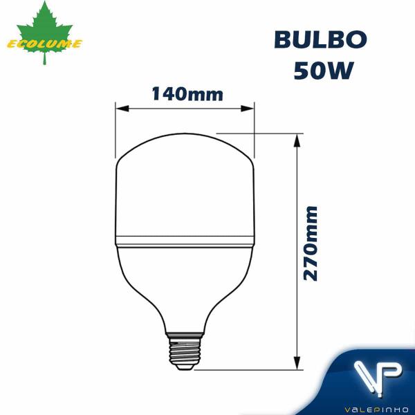 Imagem de Lâmpada led bulbo 50w 6000k(branco frio)e27 bivolt alta potencia kit10