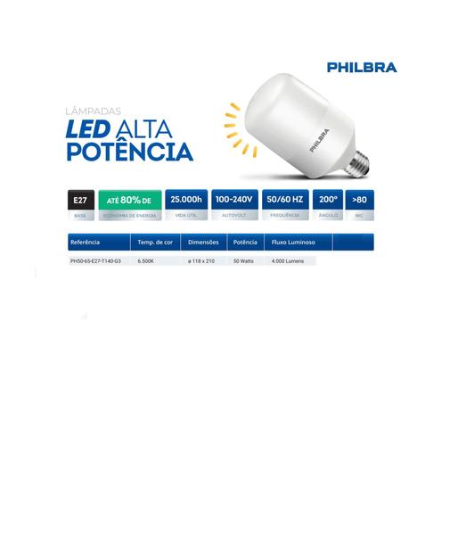 Imagem de Lampada led bulbo 50w 6500k bivolt e27