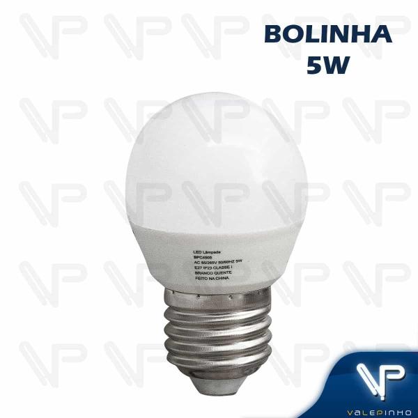 Imagem de Lâmpada led bulbo 5w 3000k(branco quente)e27 bivolt 