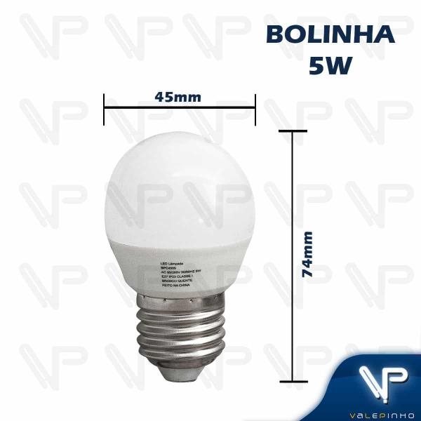 Imagem de Lâmpada led bulbo 5w 3000k(branco quente)e27 bivolt 