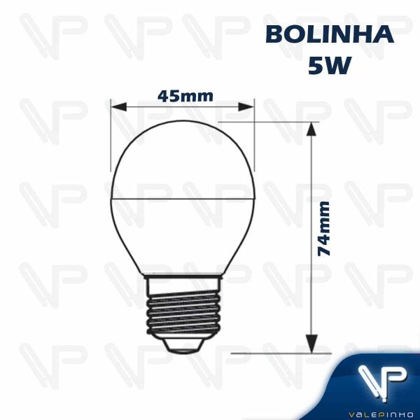 Imagem de Lâmpada led bulbo 5w 3000k(branco quente)e27 bivolt 