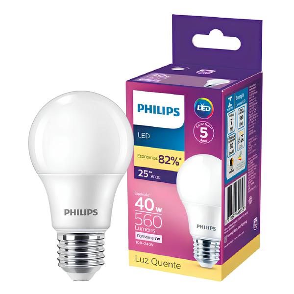 Imagem de Lampada Led Bulbo 7W 560Lm 180 Bivolt E27 Philips