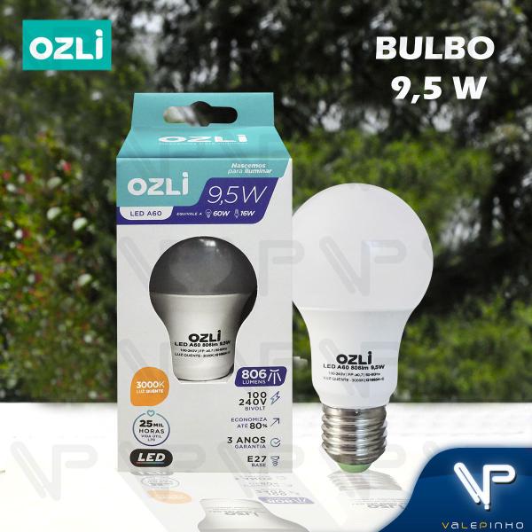 Imagem de Lâmpada led bulbo 9,5w 3000k(branco quente)e27 bivolt kit10