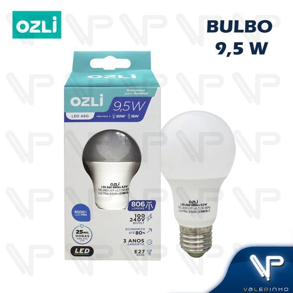 Imagem de Lâmpada led bulbo 9,5w 6500k(branco frio)e27 bivolt kit10