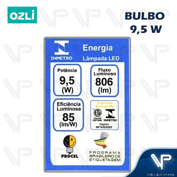 Imagem de Lâmpada led bulbo 9,5w 6500k(branco frio)e27 bivolt kit10