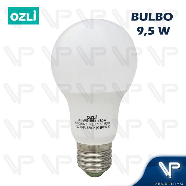 Imagem de Lâmpada led bulbo 9,5w 6500k(branco frio)e27 bivolt kit20