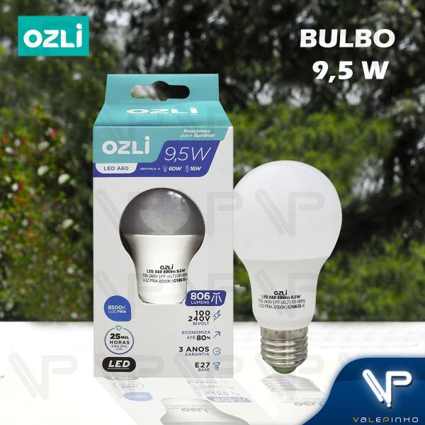 Imagem de Lâmpada led bulbo 9,5w 6500k(branco frio)e27 bivolt kit20