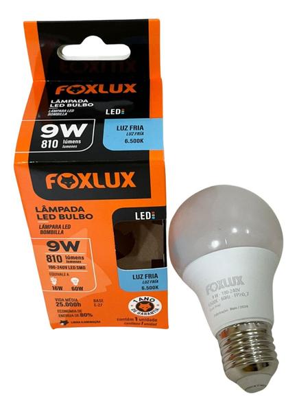 Imagem de Lampada Led Bulbo 9w 6500k Foxlux Bivolt Kit 04 Und