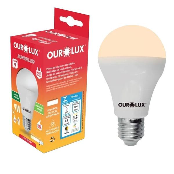 Imagem de Lâmpada Led Bulbo 9w Branco Quente (3000k) - Ourolux