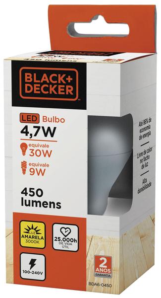 Imagem de Lâmpada LED Bulbo A55 7W 3000K Black+Decker