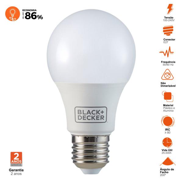 Imagem de Lâmpada Led Bulbo A60 15w 3000k Branco Quente Black+Decker