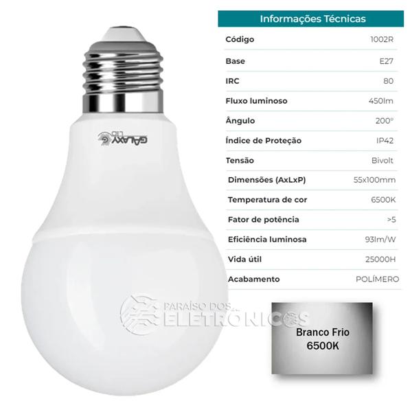 Imagem de Lâmpada LED Bulbo A60 4,8W 3000K 6500K Luz Branco Quente OU Branco Frio Bivolt 1001R 1002R